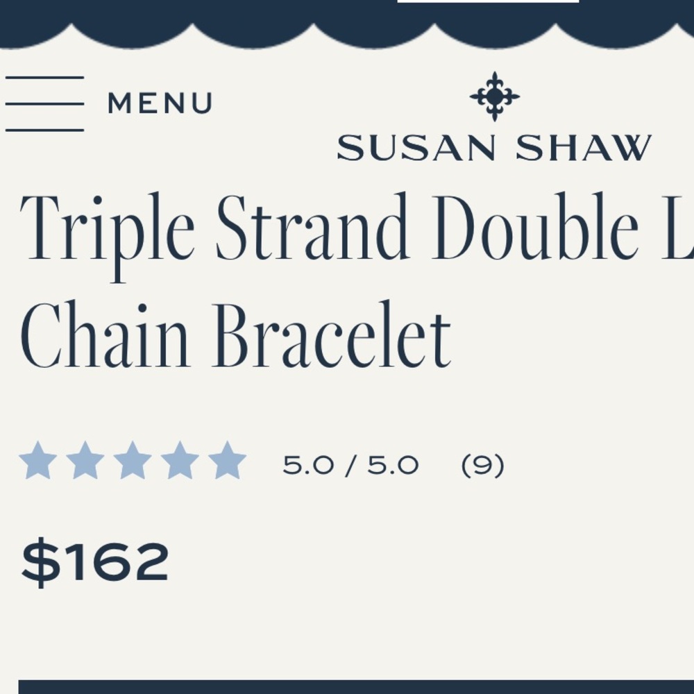 Susan Shaw Triple Strand Double Link
Chain Bracelet-Gold - Picture 5 of 8